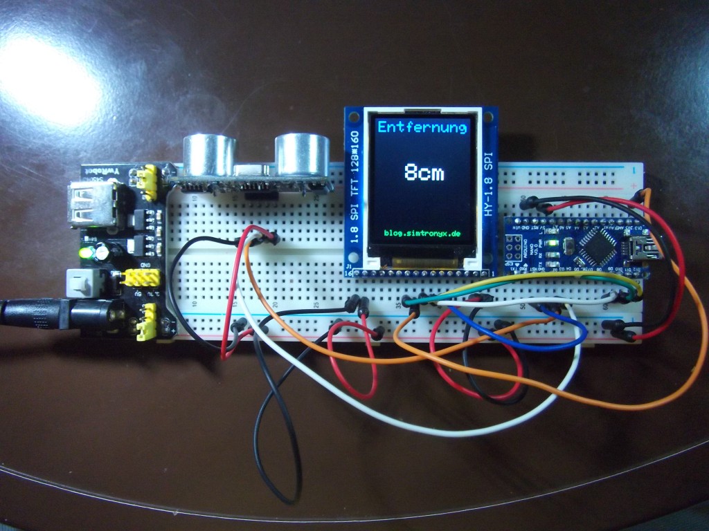 The HC-SR04 ultrasonic distance sensor and an Arduino