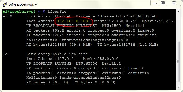 Raspberry Pi - IP-Adresse mit ifconfig herausfinden - blog.simtronyx.de
